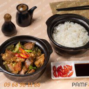 Cơm Trắng Thịt Vịt Xào Lá Húng