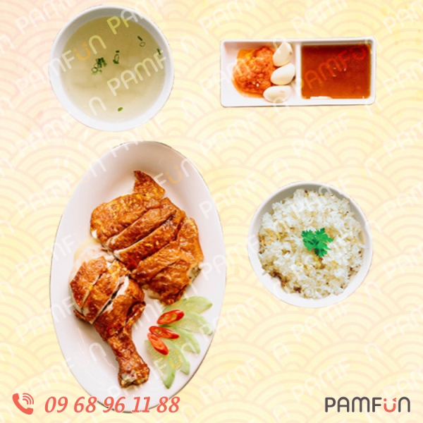 Cơm Gà Hải Nam Singapore Quay Phần Đùi Góc tư
